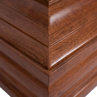 Cercueil en bois massif de style américain simple, finition brillante, pour salon funéraire et enterrement - Vente en gros