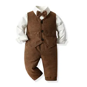 Lente Herfst Mode Jongens Formele Pak Wedding Party Kinderen Gentleman Kleding Set