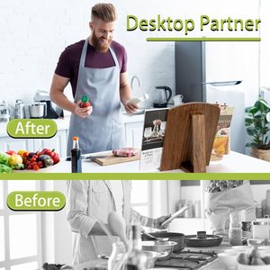 Support de livre de cuisine en bois réglable de luxe pour comptoir de cuisine, support de livre de <span class=keywords><strong>recettes</strong></span> pour la décoration du comptoir de cuisine - Product Image 4