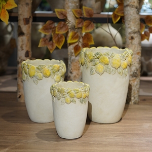 Moderno <span class=keywords><strong>Atr</strong></span> Deco cemento limón Mesa decoración florero abstracto hormigón maceta con patrón de planta - Product Image 2