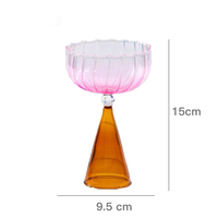 Verre à dessert haut de gamme à rayures dégradées pour crème glacée et pudding, verre à boisson