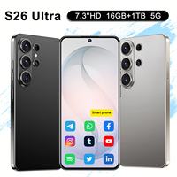 Smartphone Global Desain Baru S26 Ultra 5G 16GB+1TB Deca Core CDMA LTE Kamera Terbuka Android dengan Face ID Dual SIM
