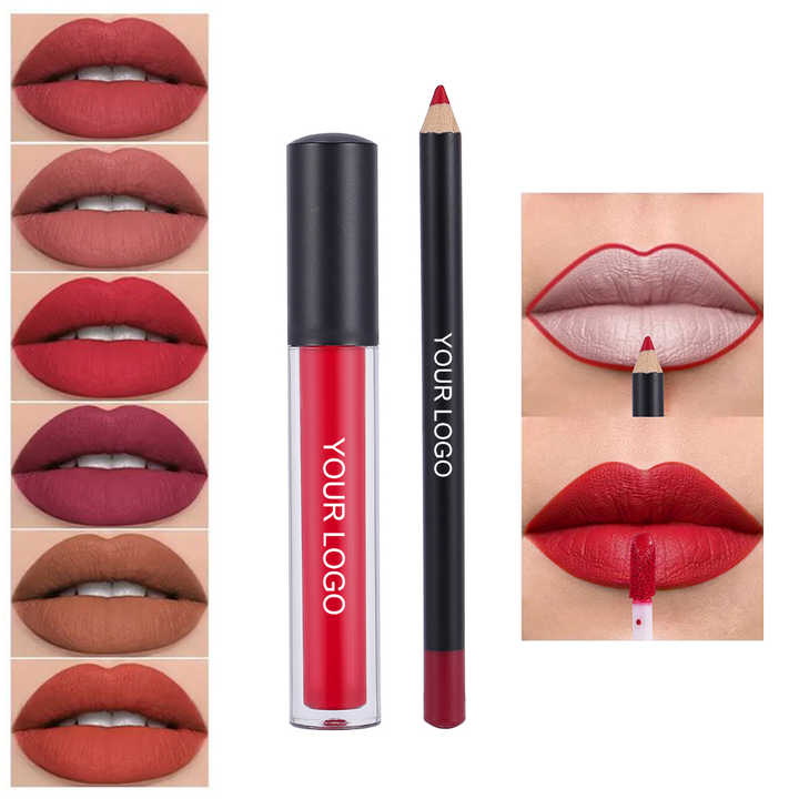 Wholesale Matte Lipstick Set with Custom Logo & Lipliner