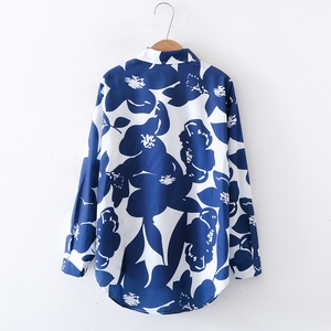 Nueva Camisa <span class=keywords><strong>de</strong></span> <span class=keywords><strong>Moda</strong></span> para Mujer, Estampada, Holgada, con Solapa y Manga Larga, <span class=keywords><strong>Blusas</strong></span> para Dama - Product Image 2