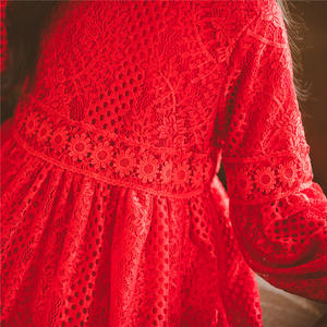 Los Diez Productos Más Vendidos en China: Encaje de Algodón Rojo Nigeriano para Vestidos de Niñas, Modelo para Vestidos de Novia, Buscando Distribuidor - Product Image 2