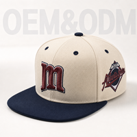 Gorra Snapback Personalizada OEM ODM de Dos Tonos, Estructurada, con Visera Plana, Bordado 3D con Letras en Relieve, Estilo Retro Vintage, para Skate, Hip Hop y Actividades al Aire Libre