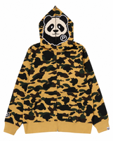 Sweat à capuche zippé camouflage personnalisé pour homme, OEM ODM, étiquette privée, motif panda, logo personnalisé, en molleton de coton, veste streetwear pour marque