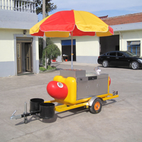 Chariot de vente ambulante de hot-dogs commercial homologué CE avec grill