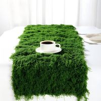 Chemin de table en fausse mousse pour l'artisanat, décoration naturelle pour plantes d'intérieur avec base en tissu, couverture en mousse, tapis en mousse, pour mariage