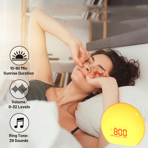 Reloj Despertador con Luz Nocturna de 12 Colores que Simula el Amanecer con Temporizador para una Vida Saludable Inteligente, Venta al Por Mayor - Product Image 4