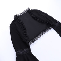 Goth Dark Gothic Esthétique Sexy Lace Smock Top Grunge Style Punk Halter Party Wear Tenue élégante