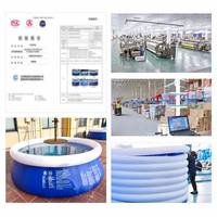 Piscine hors sol ronde pour enfants, avec structure en acier à 8 pieds et revêtement en PVC, idéale pour le camping et les centres de villégiature en extérieur.