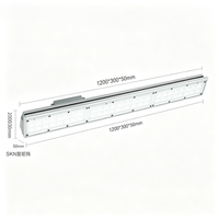 Lámpara LED Lineal para Canchas Deportivas Chino con Garantía de 3 Años, 200W, Ángulo Ajustable de 90 Grados, de Aluminio, para Tenis, con Clasificación IP65, 6000K, Ra70