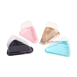 Chất lượng tốt nhất cấp thực phẩm nhựa Slice bánh bao bì thực phẩm đưa ra dùng một lần món tráng miệng container thực phẩm Slice bánh hộp với nắp - Product Image 2