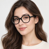Monture de lunettes en acétate de luxe pour femme, de marque, surdimensionnée, directement du fabricant, montures optiques pour dames, lunettes optiques