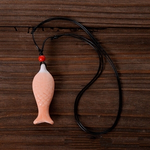 Collar de porcelana con silbato de pez, con esmalte de efecto horno vintage, temática marina, juguete musical infantil - Product Image 4