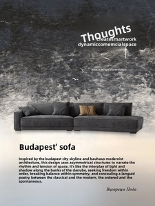 Divano in Tessuto Budapest, Design Minimalista Italiano - Divano Angolare Grande a Forma Irregolare per Soggiorno - Product Image 4