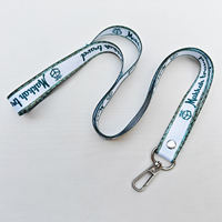 Porte-badge personnalisé avec logo, respectueux de l'environnement, à la mode, en sangle de polyester tissée, impression personnalisée, porte-badge à suspendre autour du cou, étiquette nominative personnalisée