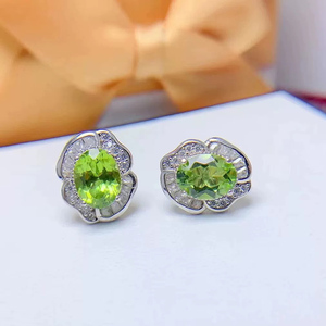 Bulk Wholesale Sterling <strong>Silver</strong> 925 <strong>Jewelry</strong> Natural <strong>Emerald</strong> Minimalist Women's Rings/Earrings/Necklace Wedding Party Gift CMA - Product Image 3