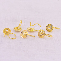 Ensembles de bijoux en gros Style minimaliste 18k or laiton matériel torsadé anneaux rotatifs spirale Clip sur boucles d'oreilles bijoux