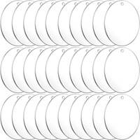 30 stuks transparante acryl sleutelhanger blanks, ronde acryl schijven met gaten voor DIY vinyl knutselwerk, handgemaakte sleutelhanger maken