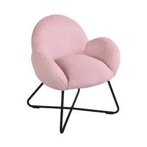 Стул CARLFORD из искусственного меха с пушистым акцентом, розовое кресло для спальни, гостиной