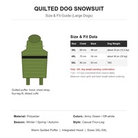 Manteau d'hiver matelassé confortable pour chien, combinaison imperméable pour grands chiens, combinaison intégrale avec capuche, 3XL 4XL 5XL