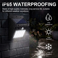 Lampe Murale Solaire LED Sans Fil Étanche IP65 pour Extérieur, Sécurité, ABS Monocristallin, Lumière du Jour 5000K, Batterie Intégrée, 50000 Heures de Fonctionnement, Jardin