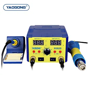 YAOGONG 9592D Rework Station 8582D 2 in 1 Dual Digital Display Hot Air Gun Soldering Iron Anti Static SMD Station for Repairing