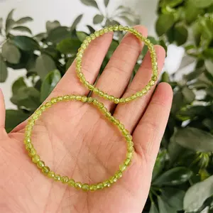 Natural Raw Crystal Gemstone jewelry olivine clear quartz faceted bracelets