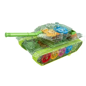 Offre Spéciale modèle de Simulation de véhicule de réservoir, équipement militaire Transparent, jouets de réservoir pour enfants avec lumières musique