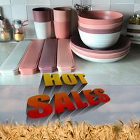 Ensemble de vaisselle en paille de blé de style européen 28 pièces – Offre spéciale – Conteneurs alimentaires pour enfants incluant des services de table et des assiettes – 24