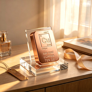 Barre rectangulaire en cuivre fin 999 de 10 oz, élément Cu gravé et frappé à l'estampe, objet de collection artistique - Product Image 4