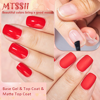 MTSSII 18,7 ml Gel de Base Transparent et Top Coat Sans Résidu Longue Durée pour Vernis à Ongles Professionnel