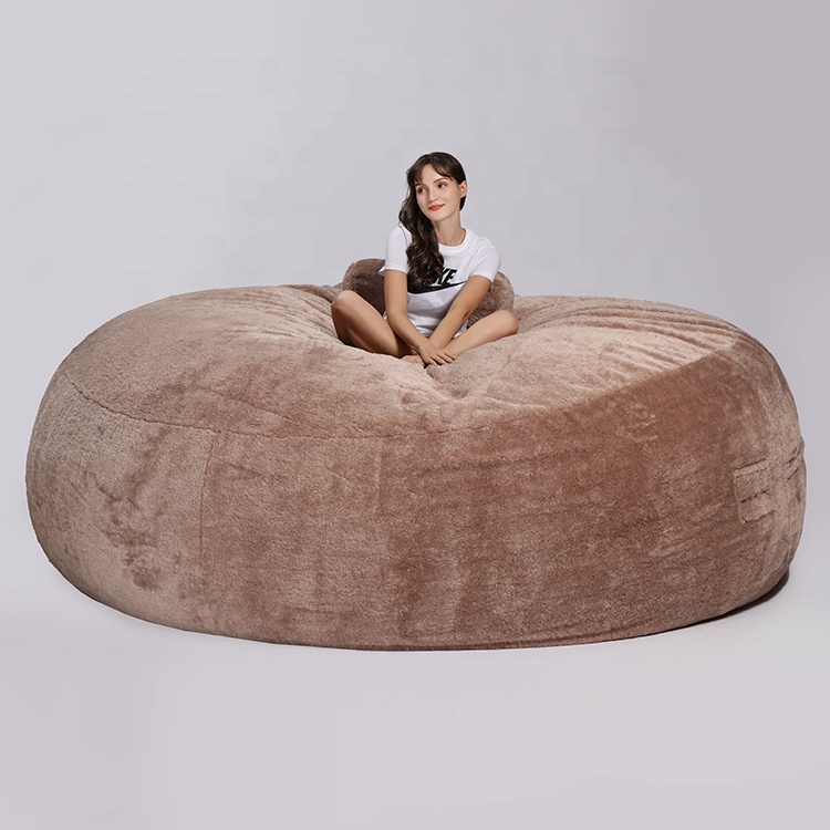 Schuim Sac Sherpa Stof 3ft 4ft 5ft 6ft 7ft Extra Groot Formaat Appartement Slaapbank Grote Gevuld Floor Bean bag Stoel