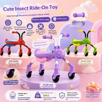 Nouvelle trottinette Mantis pour enfants et draisienne pour bébés de 1 à 3 ans, trotteur à quatre roues anti-retournement en plastique avec lumières et musique