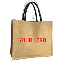 Logo personnalisé Sac fourre-tout en lin Sac cadeau de faction personnalisé Sac à provisions de luxe en jute
