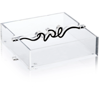 Porte-serviettes en acrylique Lucite de luxe moderne juif, collection Waterdale, Pessah, Rosh Hashana, Shabbat, Judaïca, cadeau de Pourim