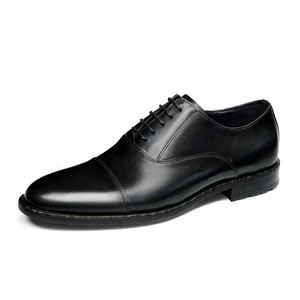 Chaussures Derby pour hommes en cuir de vachette pleine fleur, respirantes, antidérapantes, pour le travail et les déplacements professionnels, style formel et luxueux. - Product Image 4