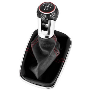 Volkswagen Gear <b>Shift</b> <b>Knob</b> 5 Speed 6 Speed Leather Electroplated Black Ergonomic For Golf 4 Bora GTI - Product Image 1