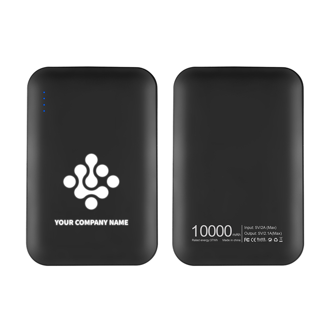 Mini Portable Power Bank 10000mAh Large Capacity Fast Charging Dual USB Output Li-Polymer Battery 3 Colors Light up Logo