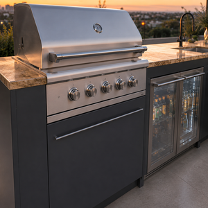 Cuisine barbecue extérieure  et station de grill pour villas Four électrique encastré sur mesure et gril en acier inoxydable - Product Image 3