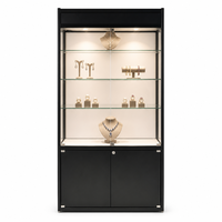 Vitrine haute sur mesure en verre pour bijoux avec éclairage LED, armoire de présentation verrouillable, présentoirs de comptoir pour bijouteries