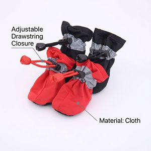 Scarpe per Cani in Tessuto Morbido, Impermeabili, Antiscivolo, Calde e Resistenti all'Usura - Stile Casual con Motivo Decorativo a Tinta Unita per Tutte <span class=keywords><strong>le</strong></span> Stagioni - Product Image 4