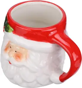 Ceramic Coffee Cups Classic Santa Heads Mug Lovely Children Cup Milk Novelty Christmas Gifts Water Cup
