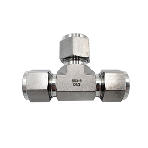 Unión de tubos de compresión 3/8 316 Acero inoxidable NPT Unión igual Conector en T Swagelok Conexión de tubos