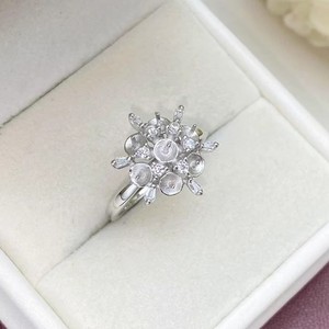 10587 Accessoires de perles DIY, anneau en argent S925, support vide avec design givré, perles de 8 à 12 mm pour la décoration de bijoux - Product Image 3