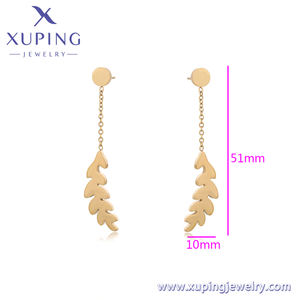 98324 <span class=keywords><strong>XUPING</strong></span> joyería fabricantes de joyería moda 14K chapado en oro joyería pendientes Acero inoxidable mujer joyería - Product Image 2