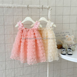 Bas quantité minimale de commande Style personnalisé fabricant <span class=keywords><strong>Rose</strong></span> fleur <span class=keywords><strong>Tulle</strong></span> belle infantile enfant en bas âge enfants vêtements débardeurs <span class=keywords><strong>Tutu</strong></span> enfants filles robe - Product Image 1