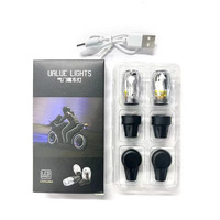 Lumières LED pour moyeu de roue Lampe de nuit à valve rechargeable automatique Lampe décorative pour pneu colorée et explosive pour moto